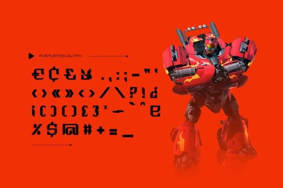 Mechadroid Font PNG with transparent background - Preview 2