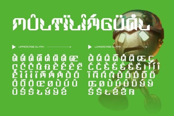 Mechadroid Font PNG with transparent background - Preview 3