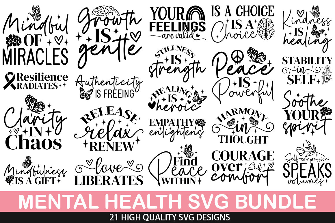 Mental Health SVG Bundle Graphic by fokira · Creative Fabrica