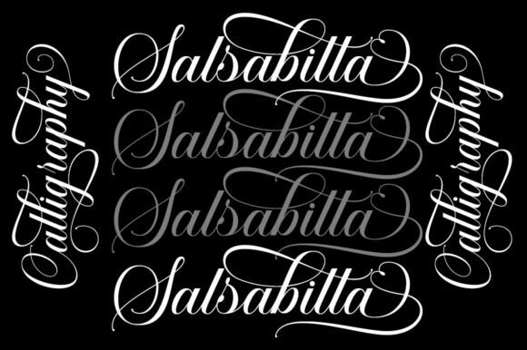 Salsabilla Calligraphy Font PNG with transparent background - Preview 2