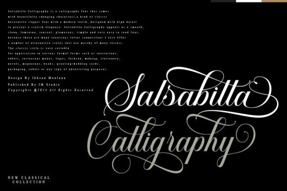 Salsabilla Calligraphy Font PNG with transparent background - Preview 4