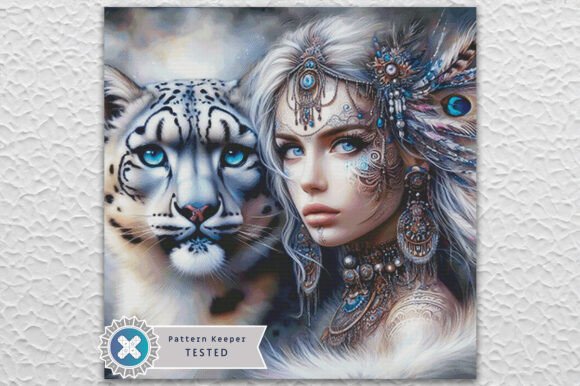 Snow Leopard Fantasy Cross Stitch PDF