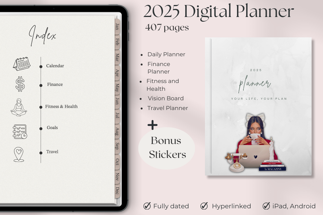 2025 Digital Planner Graphic by Reka's Diamond Studio · Creative Fabrica