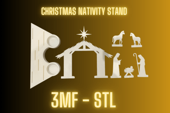 3D Christmas Lights Nativity Scene – Printable Holiday Centerpiece Decor - Image 3