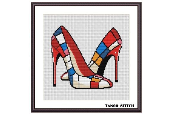 Abstract High Heels Cross Stitch Design
