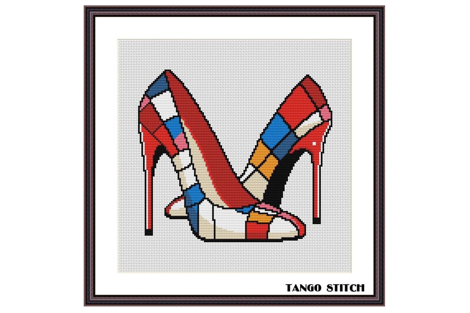 Abstract High Heels Cross Stitch Design