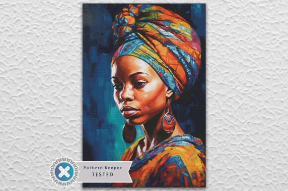 African Woman Cross Stitch Pattern PDF