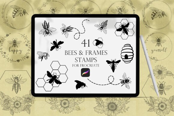 Bees Procreate Stamps