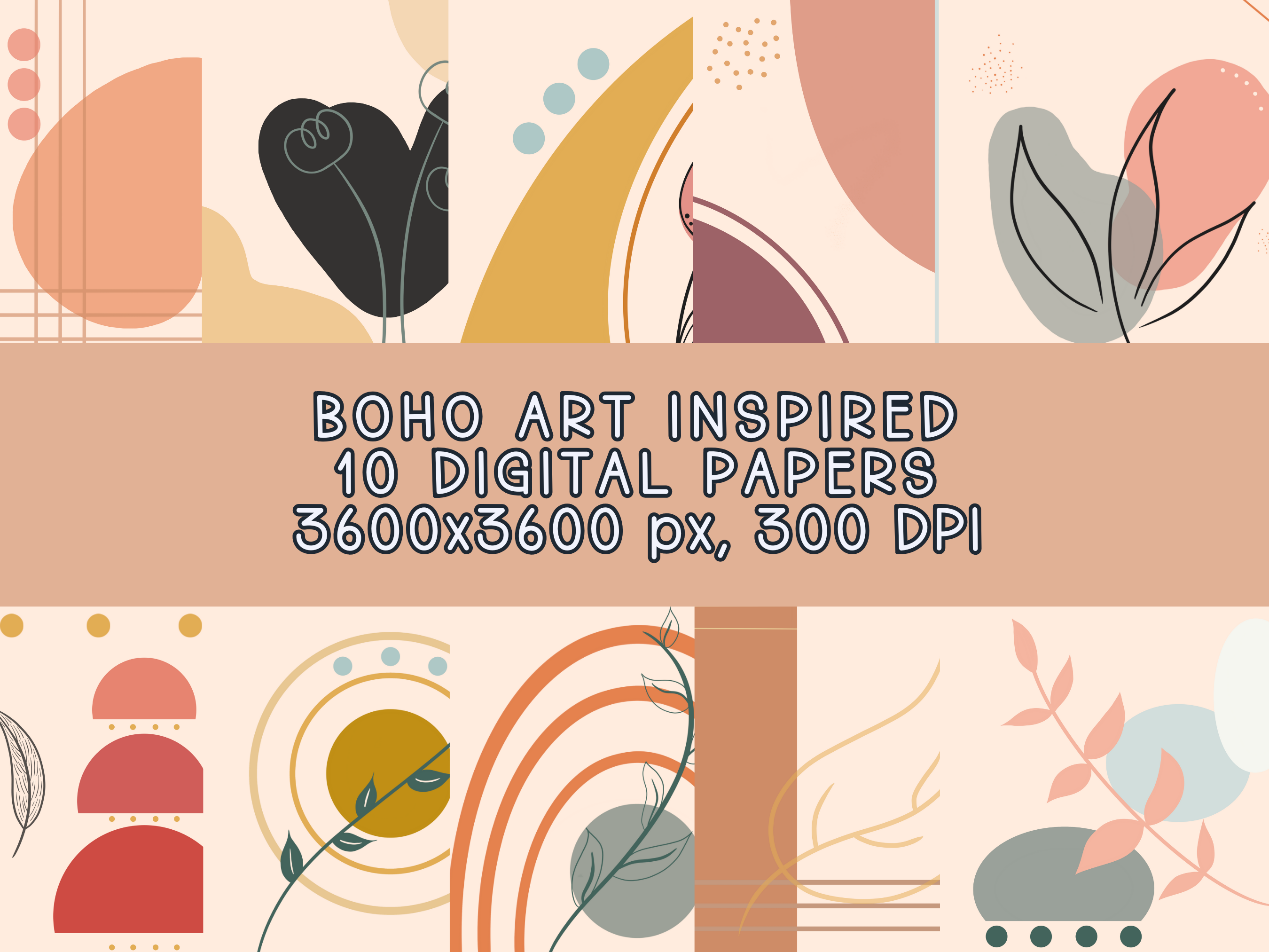 Boho Chic Digital Paper Pack Graphic by The ArtWorld Studio · Creative ...