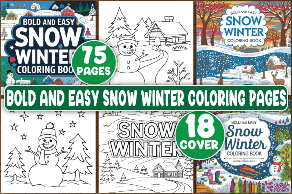 Bold and Easy Snow Winter Coloring Pages