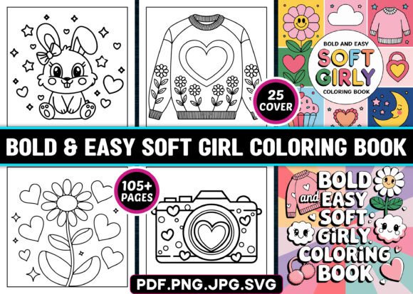 Bold and Easy Soft Girly Coloring Pages