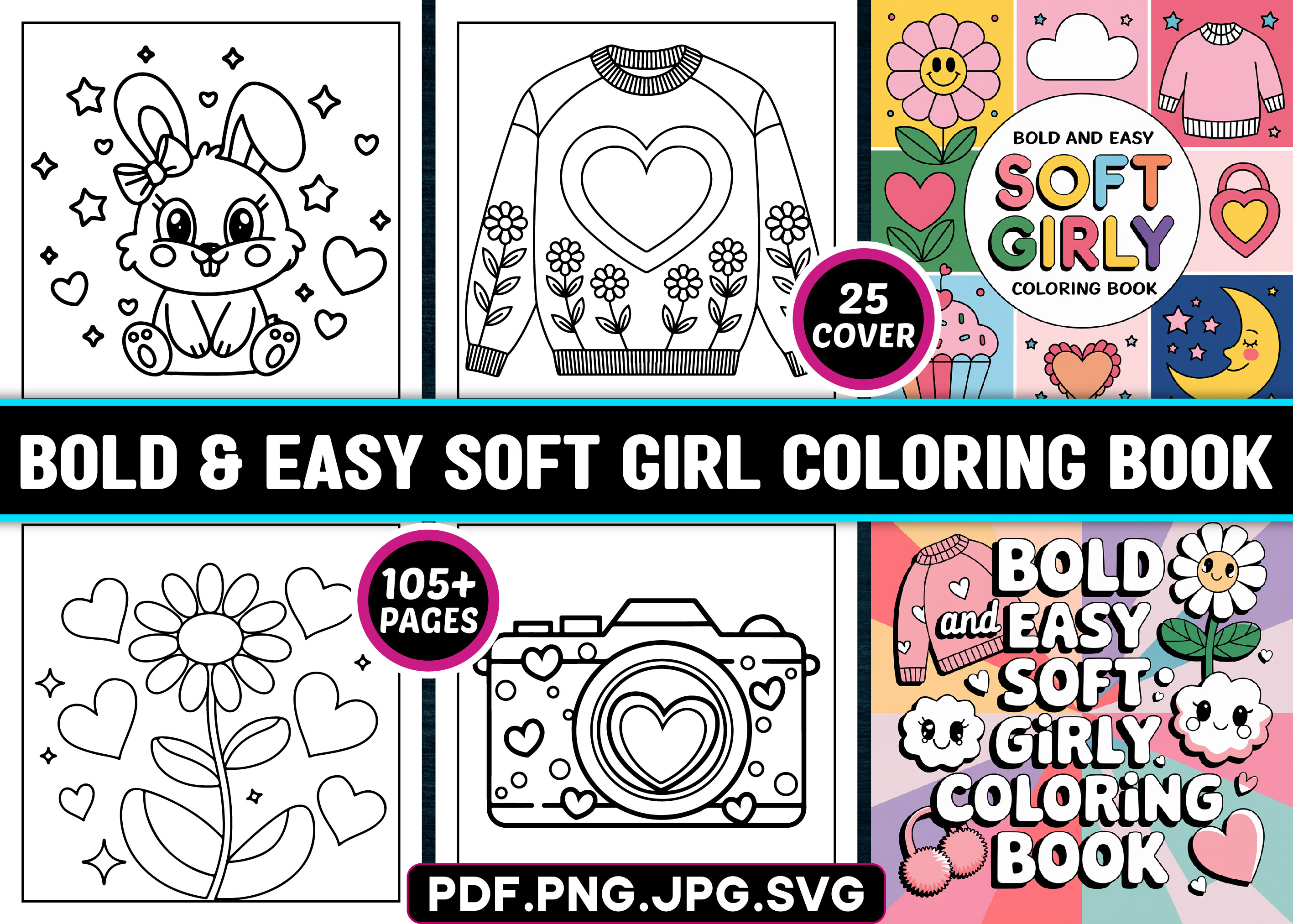 Bold and Easy Soft Girly Coloring Pages