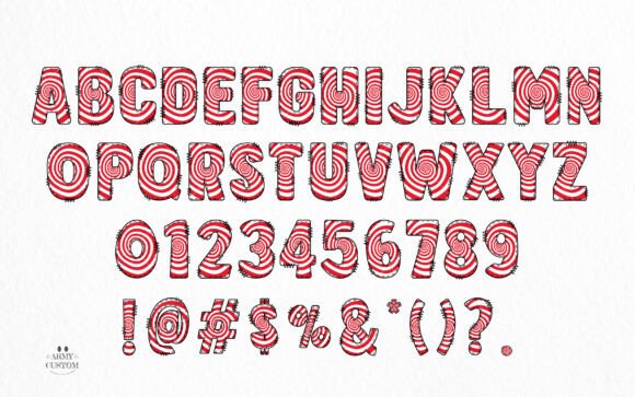 Candy Cane Army Font - Preview 1