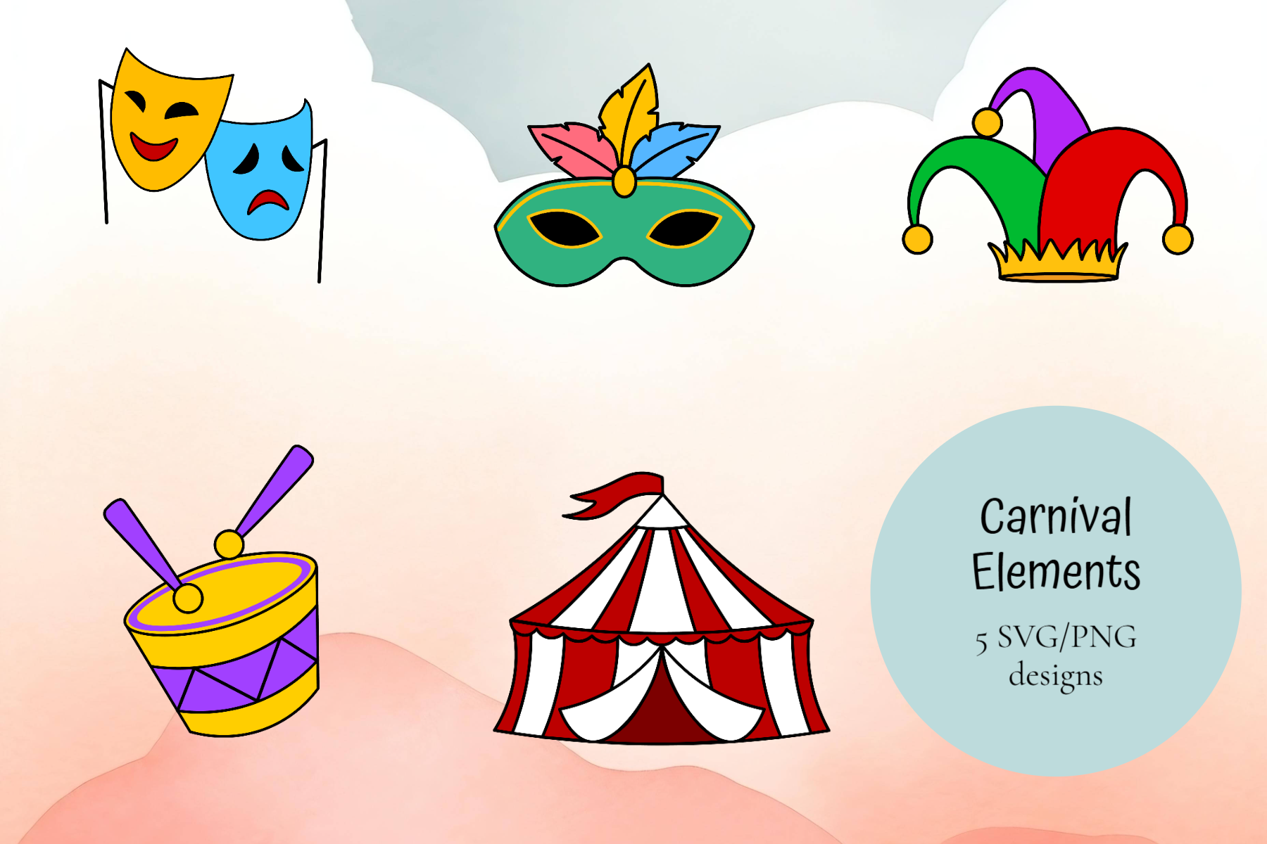 Carnival Elements Bundle Graphic by Vivid Visions · Creative Fabrica