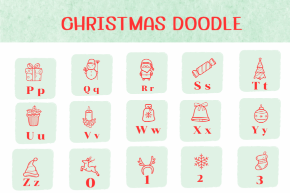Christmas Doodle Font - Preview 2