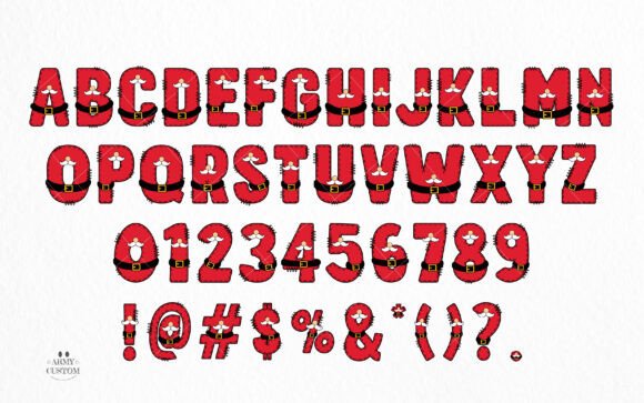 Christmas Santa Army Font PNG with transparent background - Preview 1