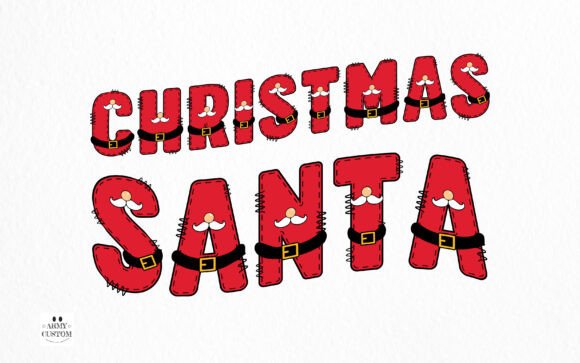 Christmas Santa Army Font PNG with transparent background - Preview 2