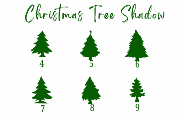Christmas Tree Shadow Font PNG with transparent background - Preview 3