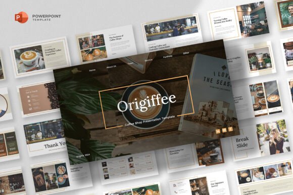 Preview of Coffee Shop Powerpoint Template food presentation template