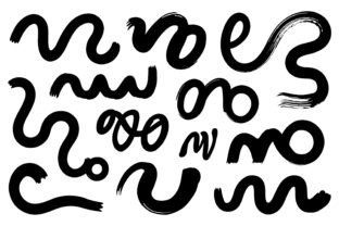 Collection of Brush Drawn Curved Lines Graphic by craftsmaker ...