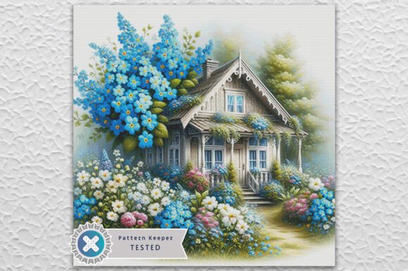 Floral Cottage Cross Stitch Pattern PDF
