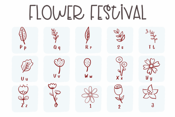 Flower Festival Font PNG with transparent background - Preview 1