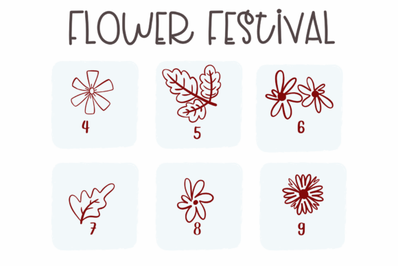 Flower Festival Font PNG with transparent background - Preview 2