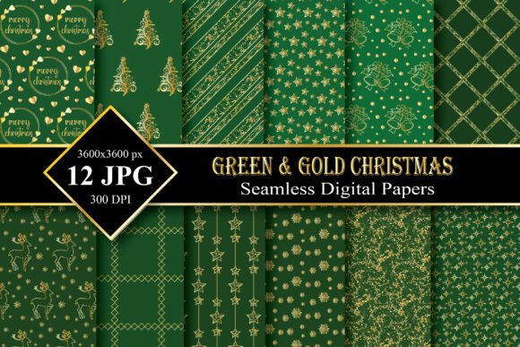 Green & Gold Christmas Pattern