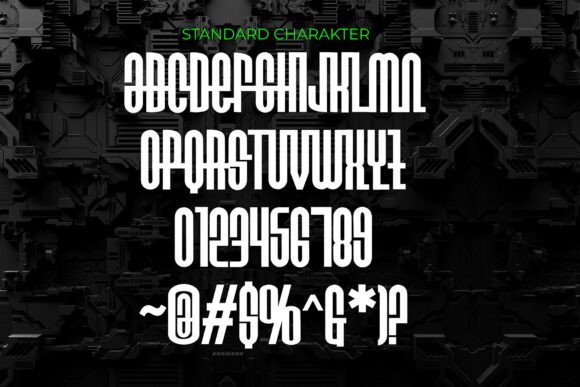 Green and Gloom Font PNG with transparent background - Preview 1