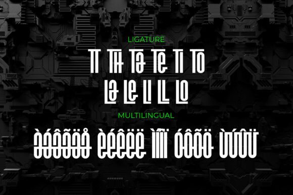 Green and Gloom Font PNG with transparent background - Preview 2