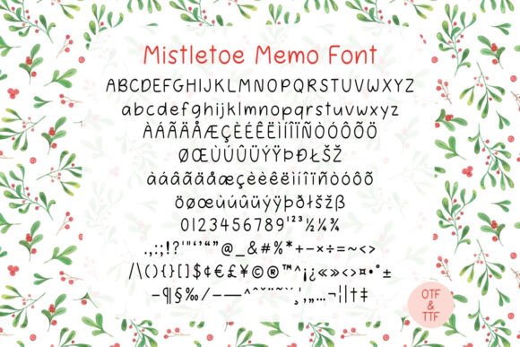 Mistletoe Memo Font PNG with transparent background - Preview 1