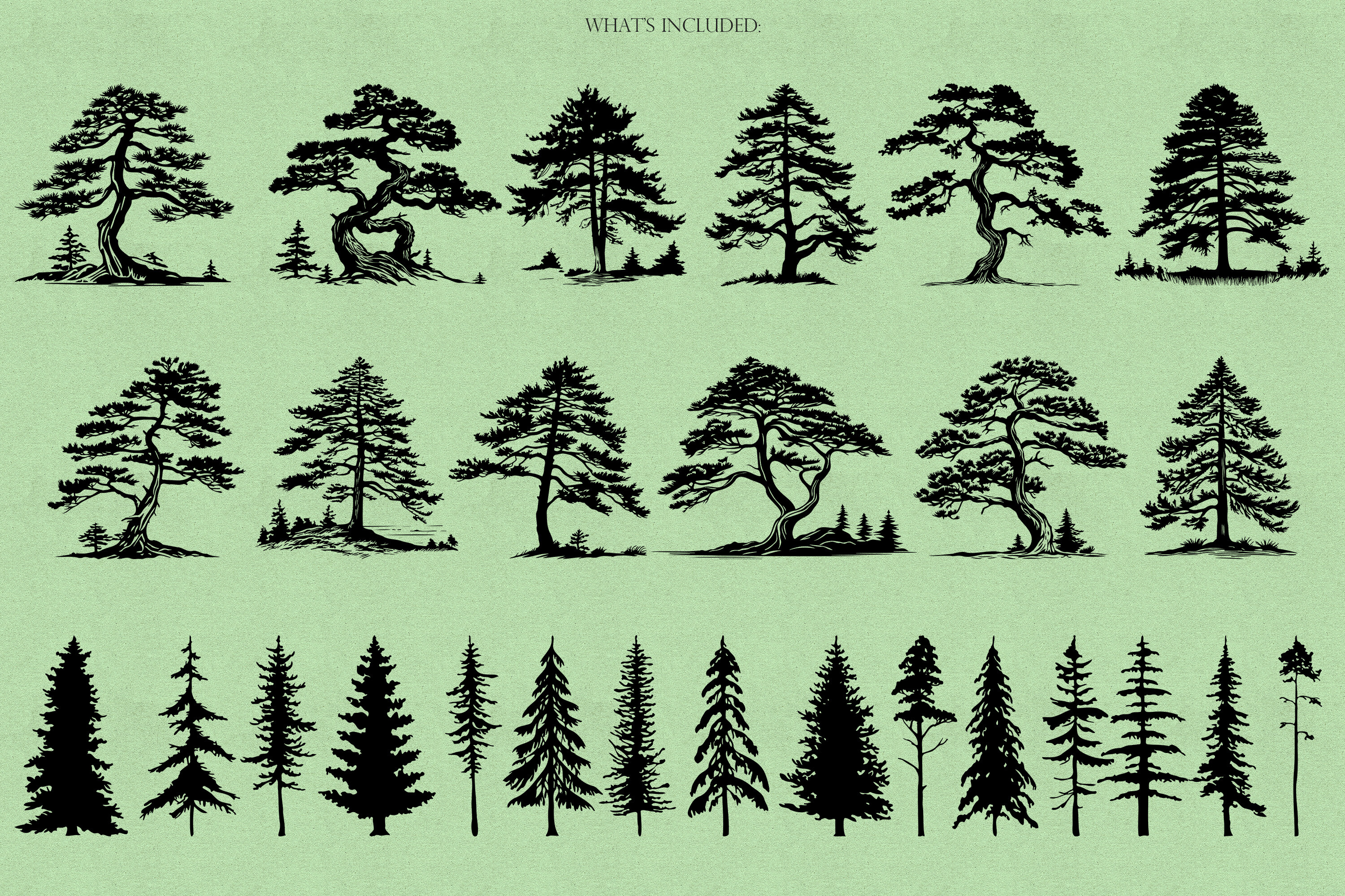 Pine Trees Procreate Stamps - photo 2