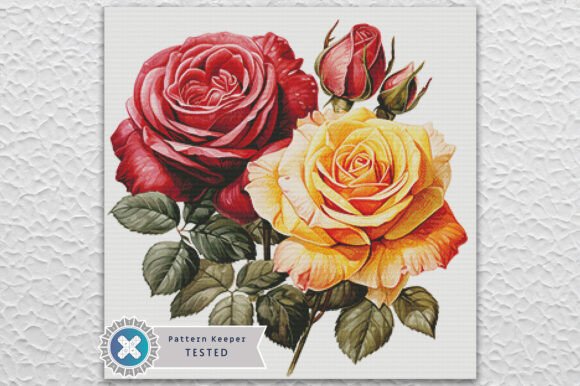 Roses Bouquet Cross Stitch Pattern PDF