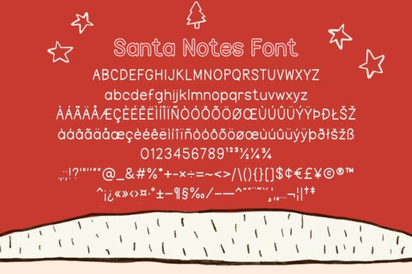 Santa Notes Font PNG with transparent background - Preview 1