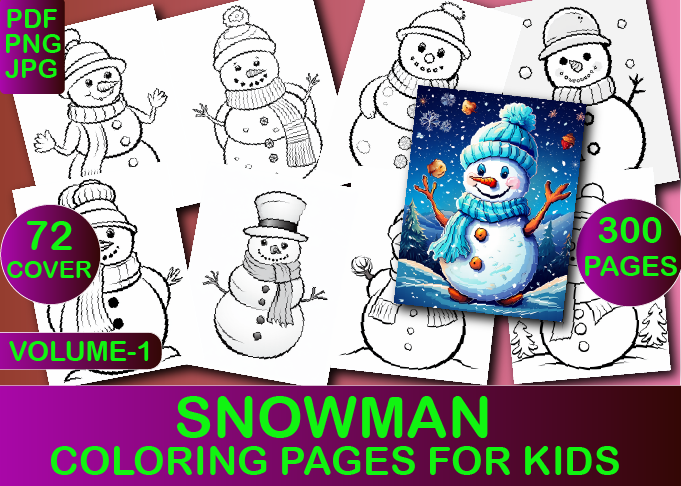 Snowman Coloring Book for Kids V-1