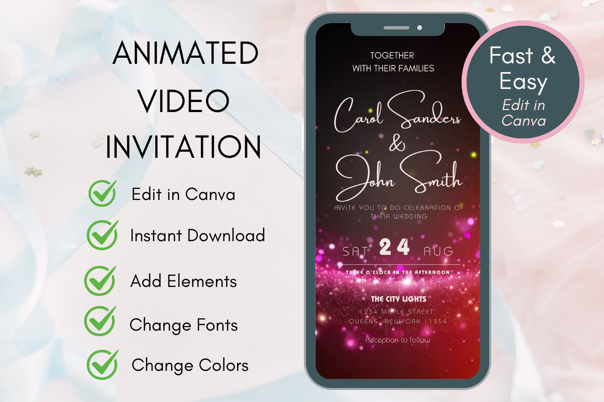 Video Template Wedding Invitation Canva