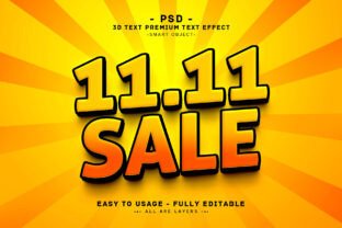 11.11 Sale 3d editable text effect