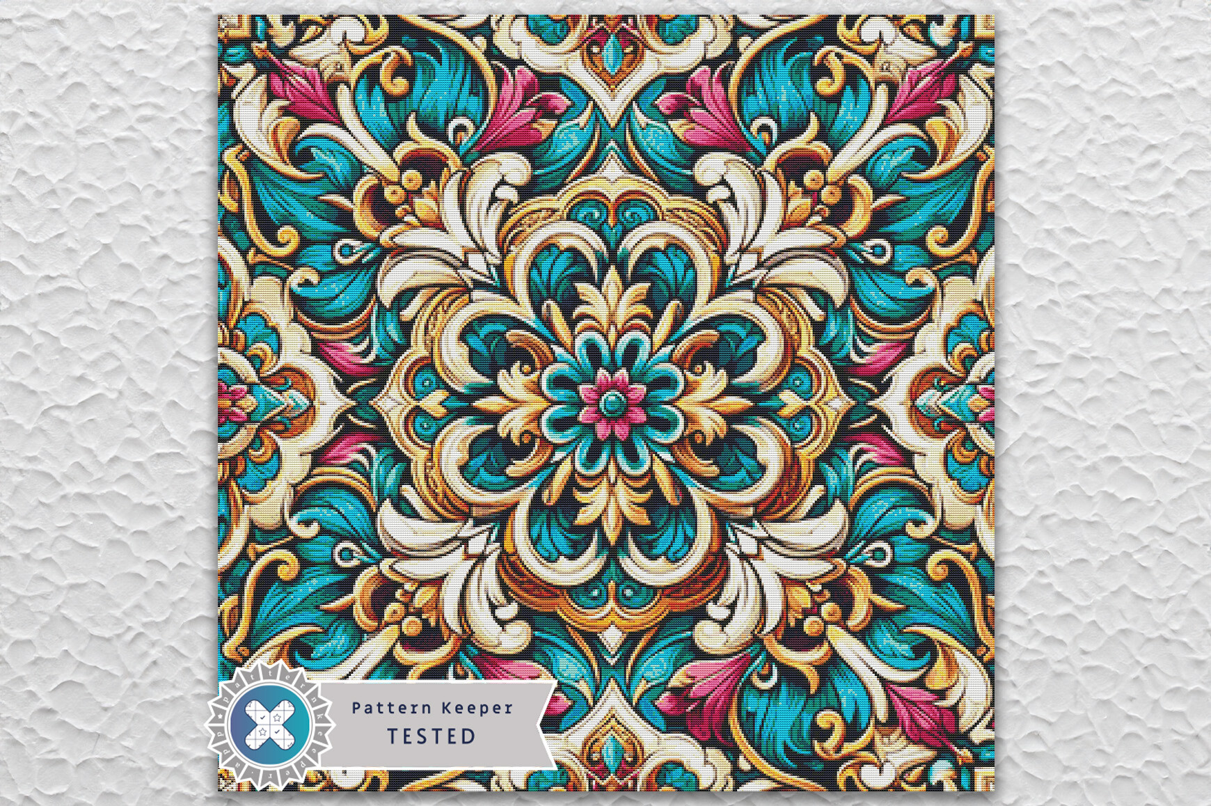 Abstract Tile Cross Stitch Pattern PDF