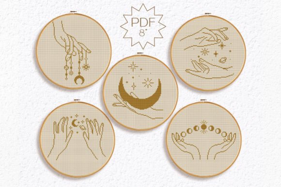 Celestial 5 Cross Stitch Patterns PDF