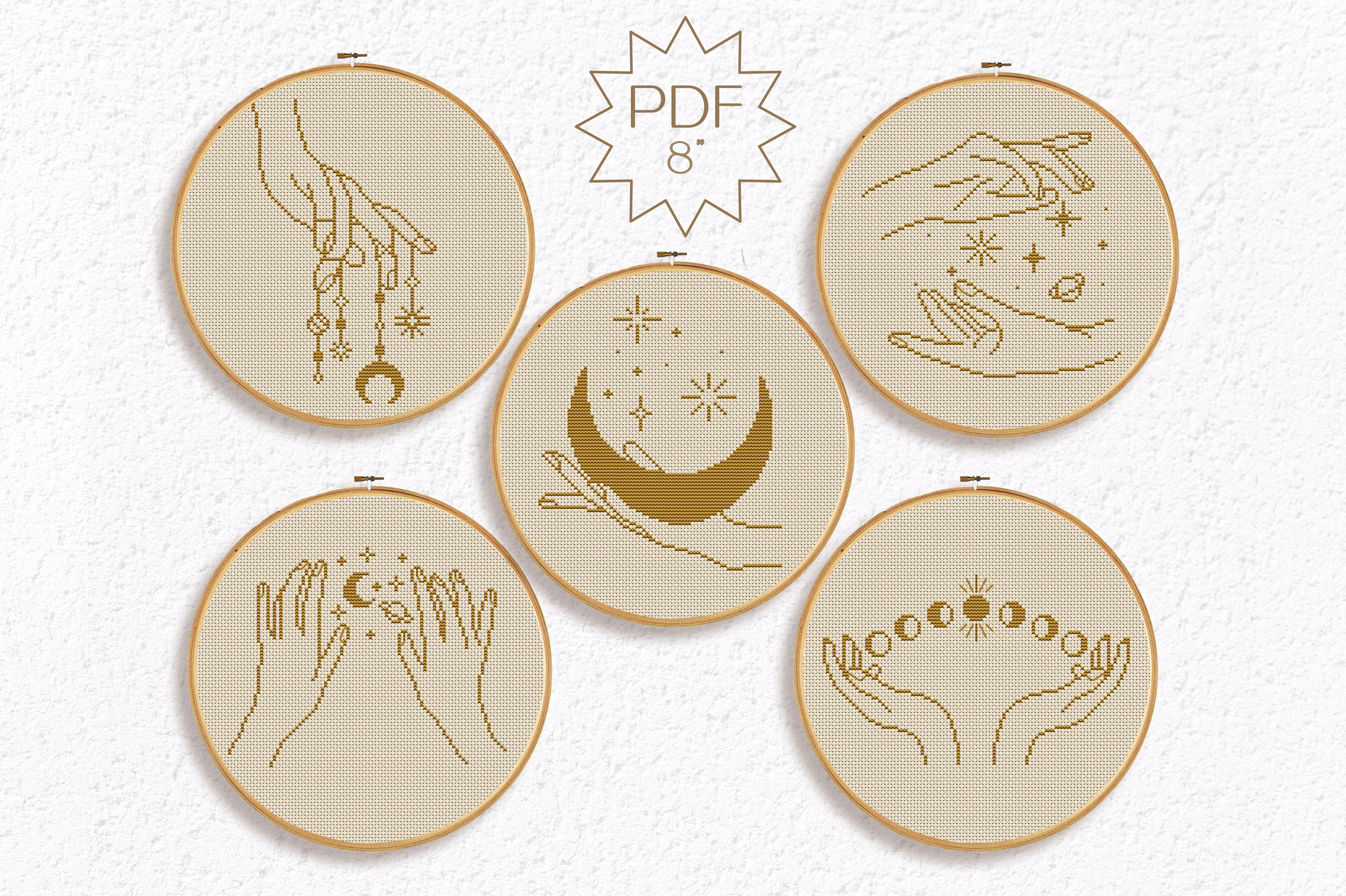 Celestial 5 Cross Stitch Patterns PDF