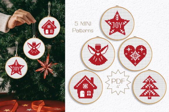 Christmas Ornaments Cross Stitch Pattern