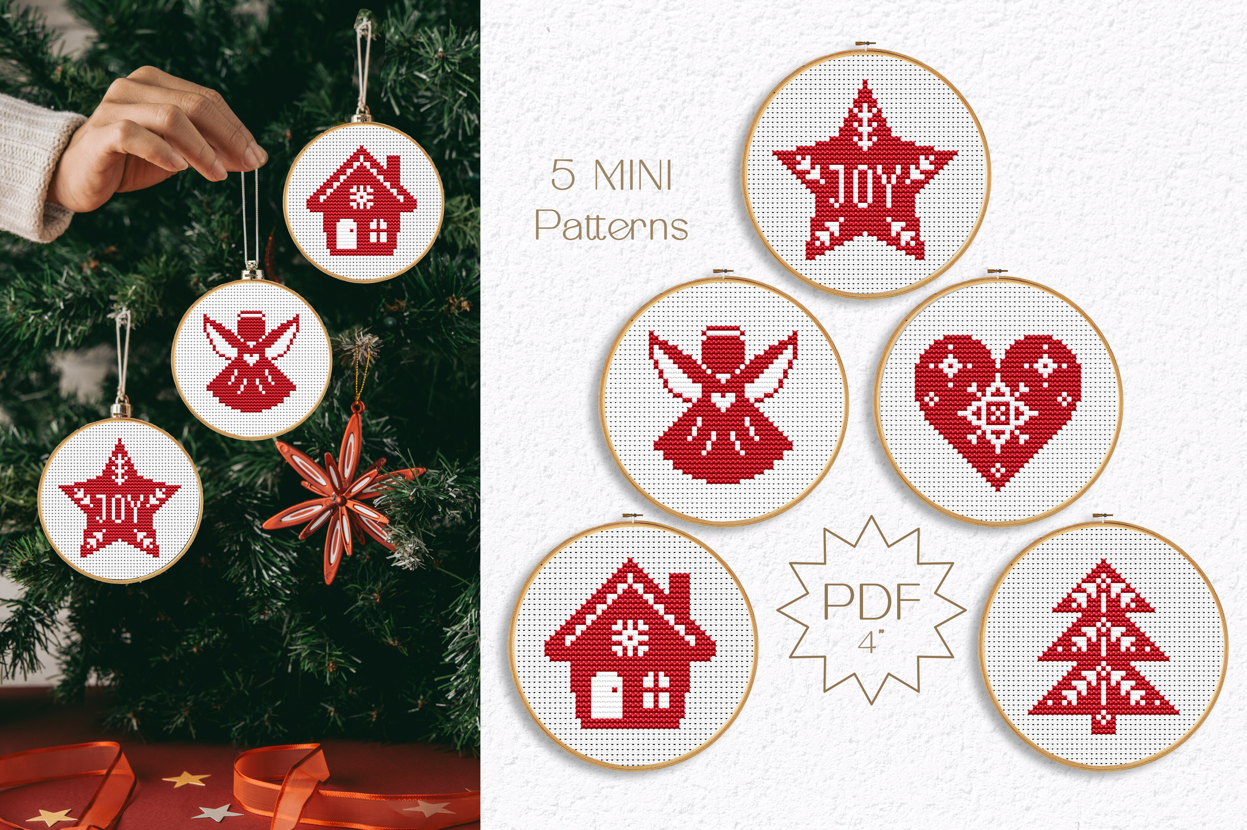 Christmas Ornaments Cross Stitch Pattern