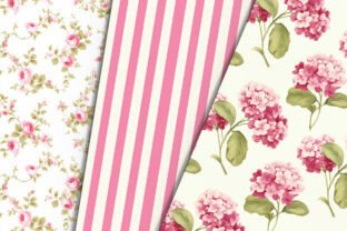 Floral Pink Cottage Garden Digital Paper Graphic by Petite Meadow ...