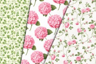 Floral Pink Cottage Garden Digital Paper Graphic by Petite Meadow ...