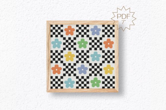 Floral Trendy Retro Cross Stitch Pattern