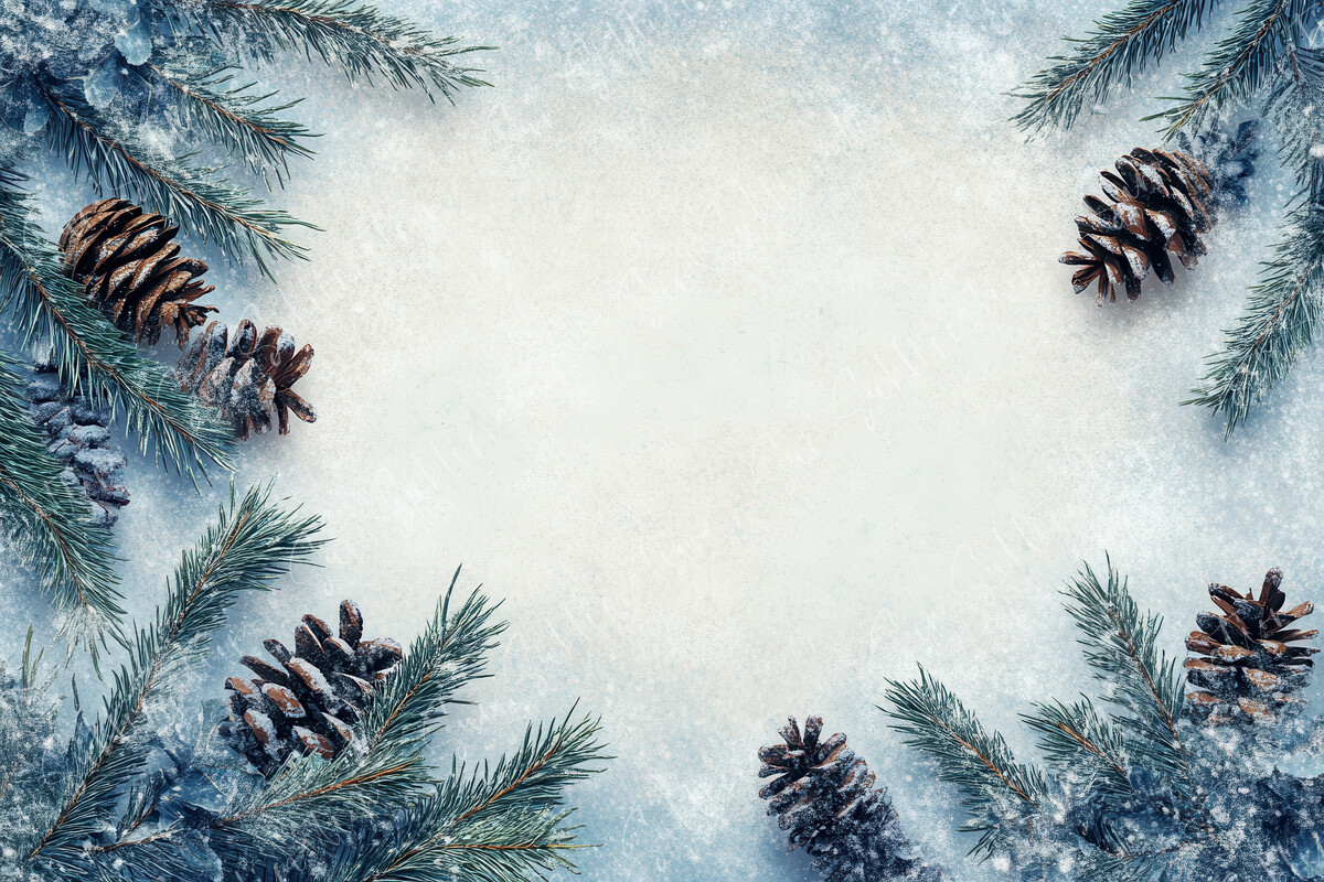 Frosted Pine Branches and Cones Create Graphic by Sun Sublimation ...