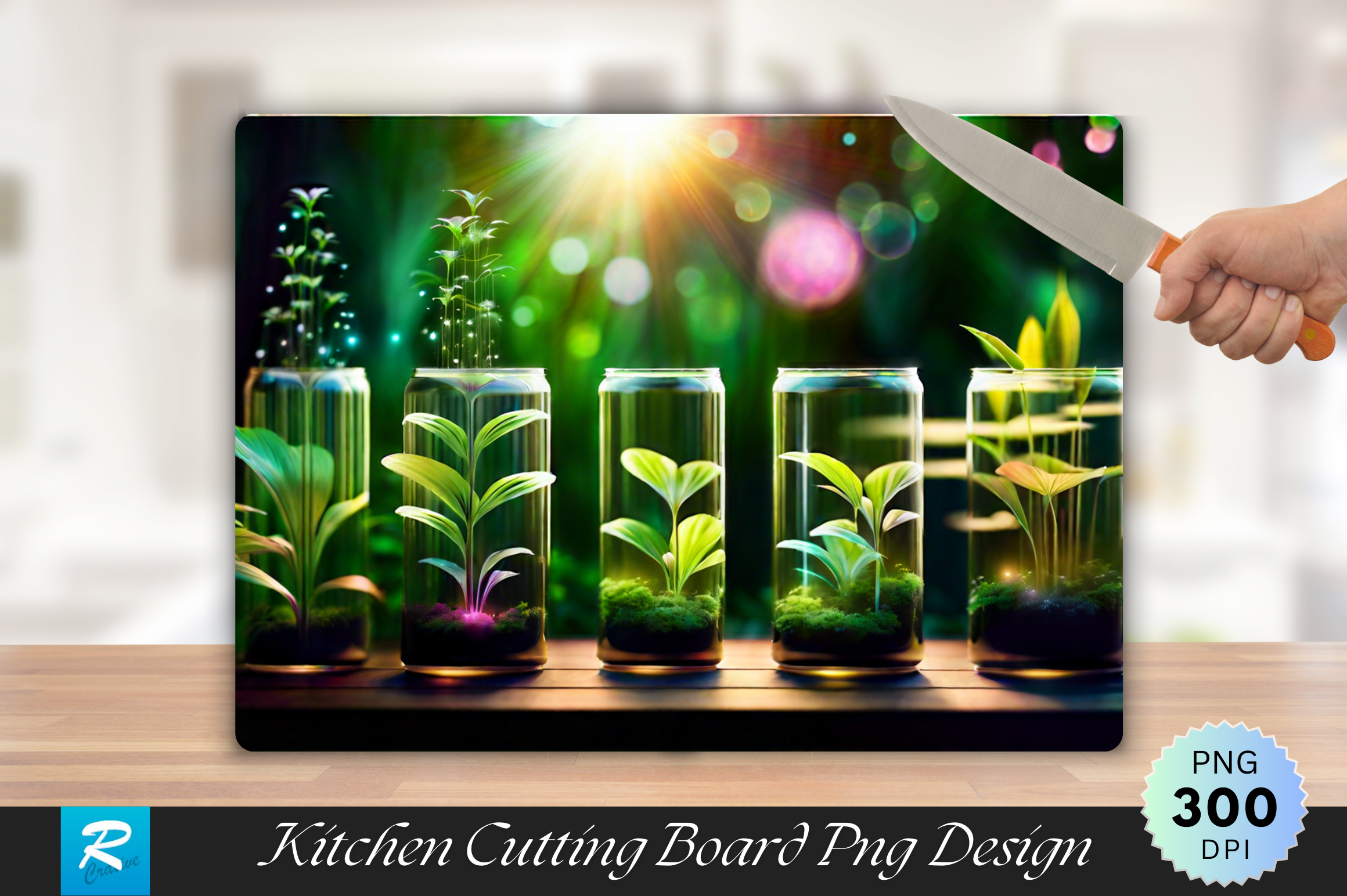 Growing Plants Cutting Board PNG Design