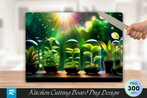 Growing Plants Cutting Board PNG Design