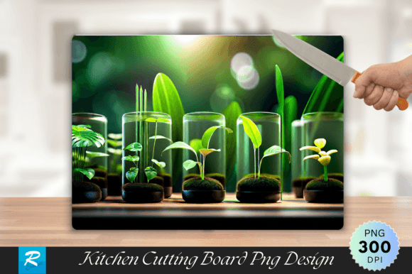 Growing Plants Cutting Board PNG Design