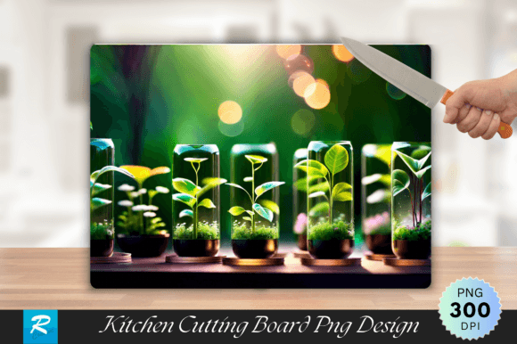 Growing Plants Cutting Board PNG Design